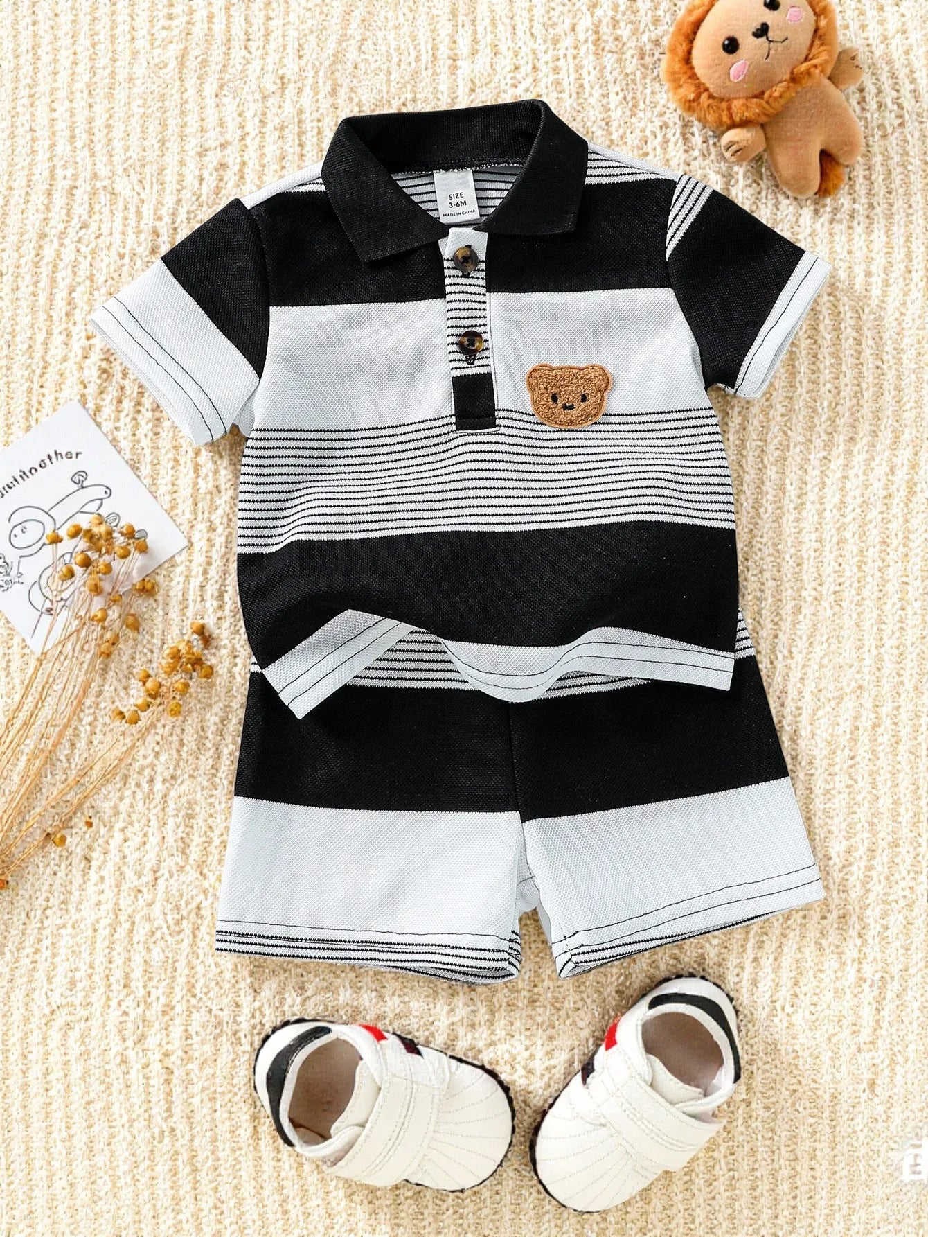 Conjunto Infantil Menino Listrado Urso
