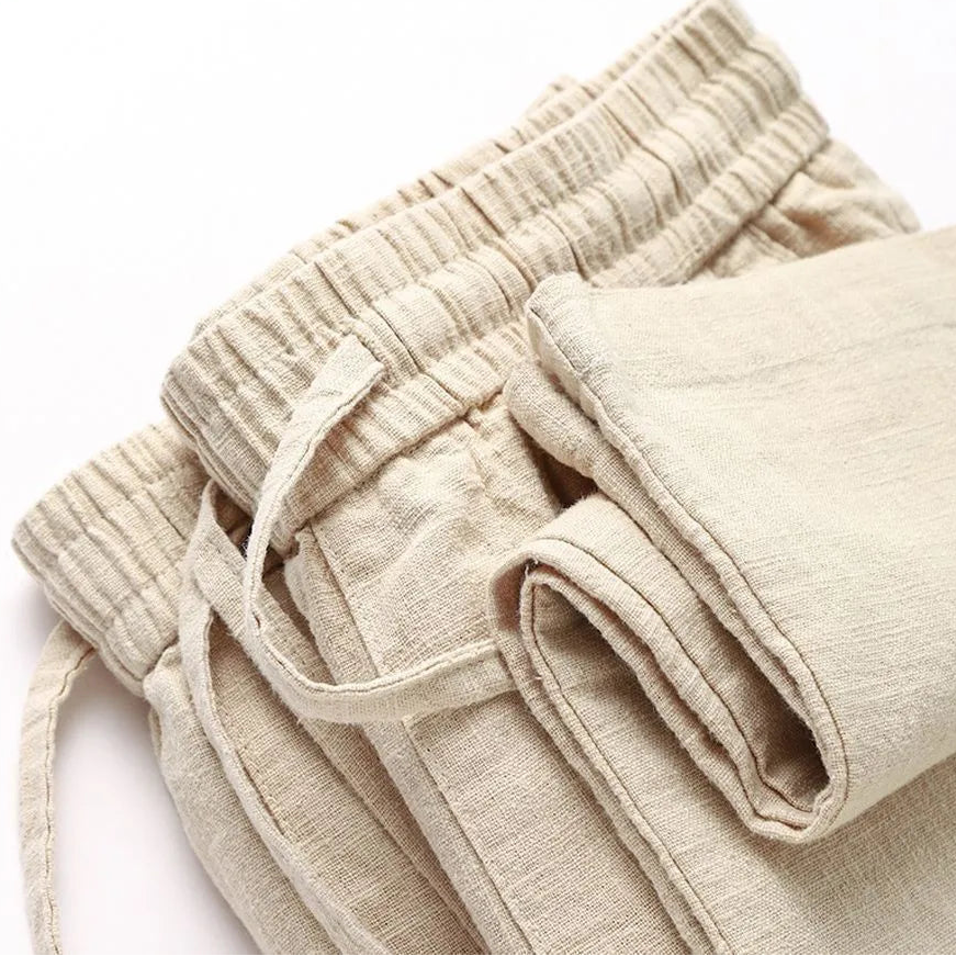 Calça Masculina Linho Casual Reta