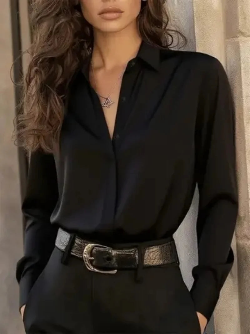 Blusa Feminina Manga Longa com Botões