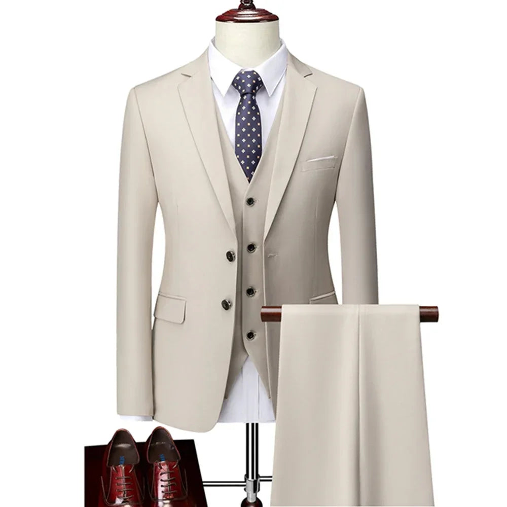 Conjunto Masculino 3 Peças — Blazer, Colete e Calça