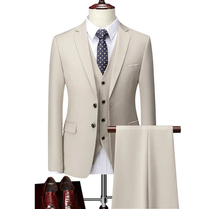 Conjunto Masculino 3 Peças — Blazer, Colete e Calça