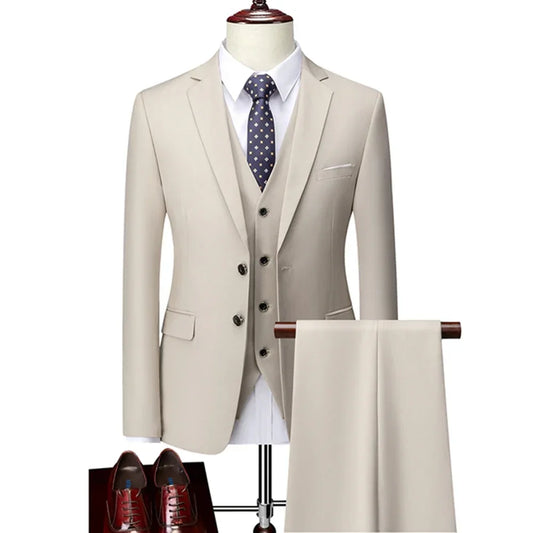 Conjunto Masculino 3 Peças — Blazer, Colete e Calça