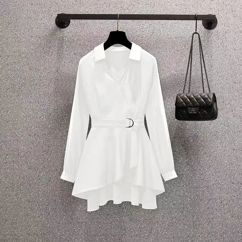 Blusa Feminina Manga Longa Efeito Slim