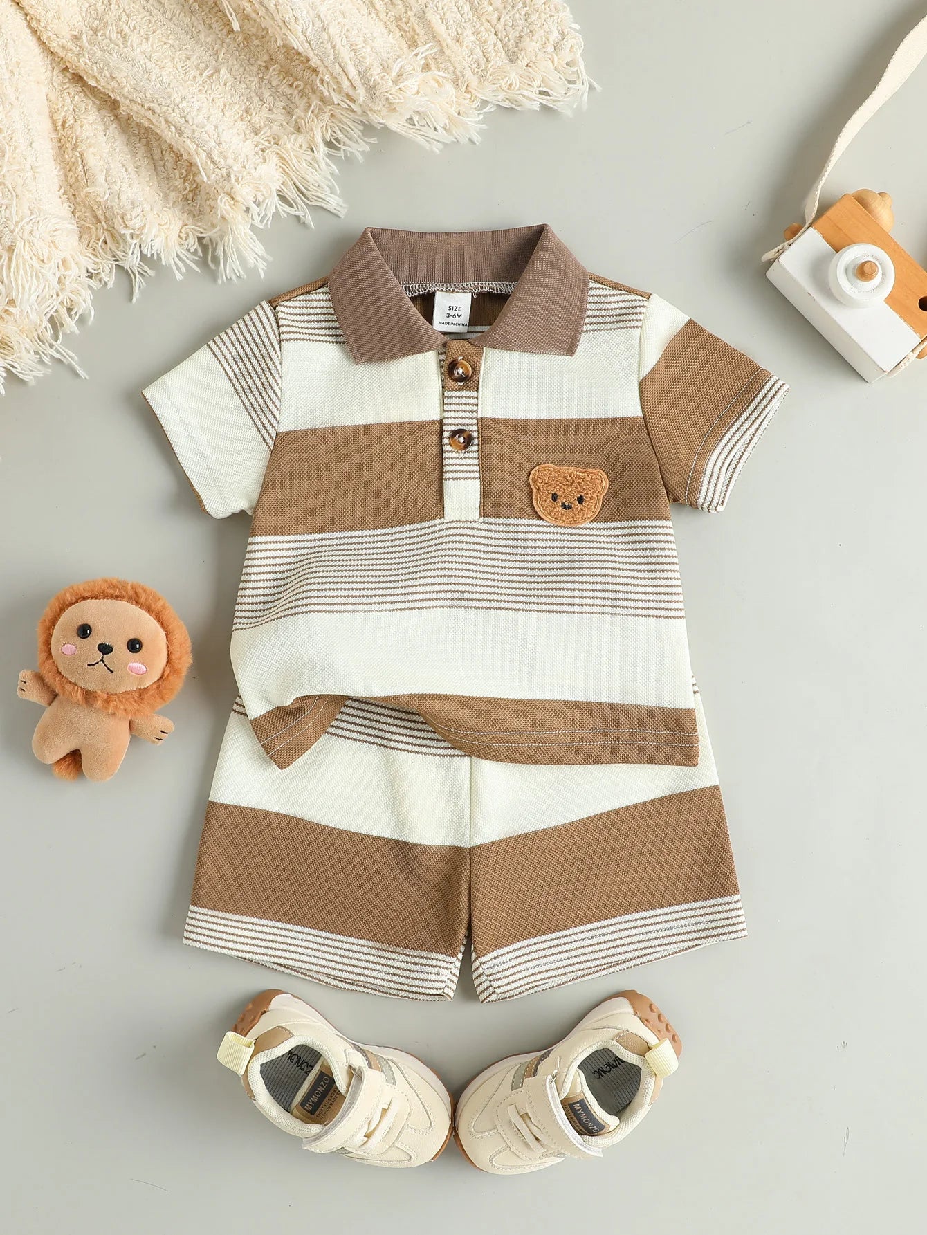Conjunto Infantil Menino Listrado Urso
