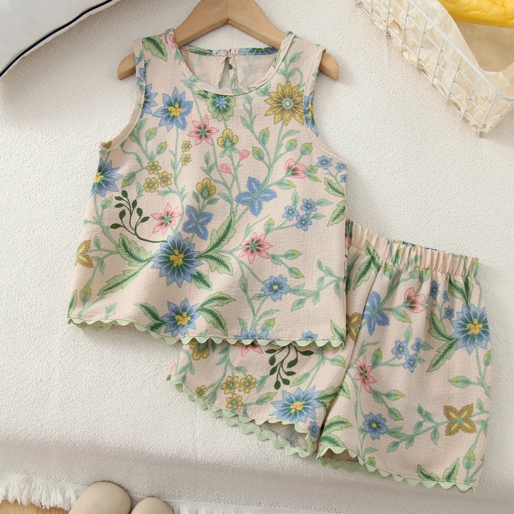 Conjunto Infantil Floral Menina Verão