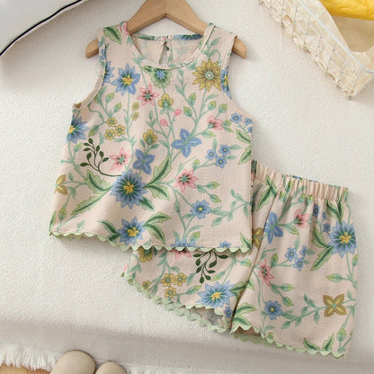 Conjunto Infantil Floral Menina Verão