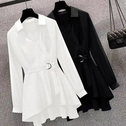 Blusa Feminina Manga Longa Efeito Slim