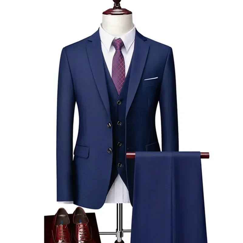 Conjunto Masculino 3 Peças — Blazer, Colete e Calça