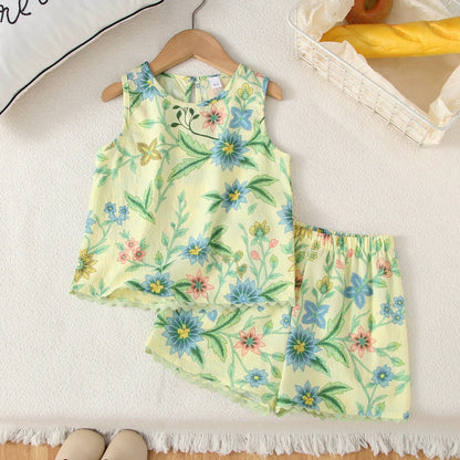 Conjunto Infantil Floral Menina Verão