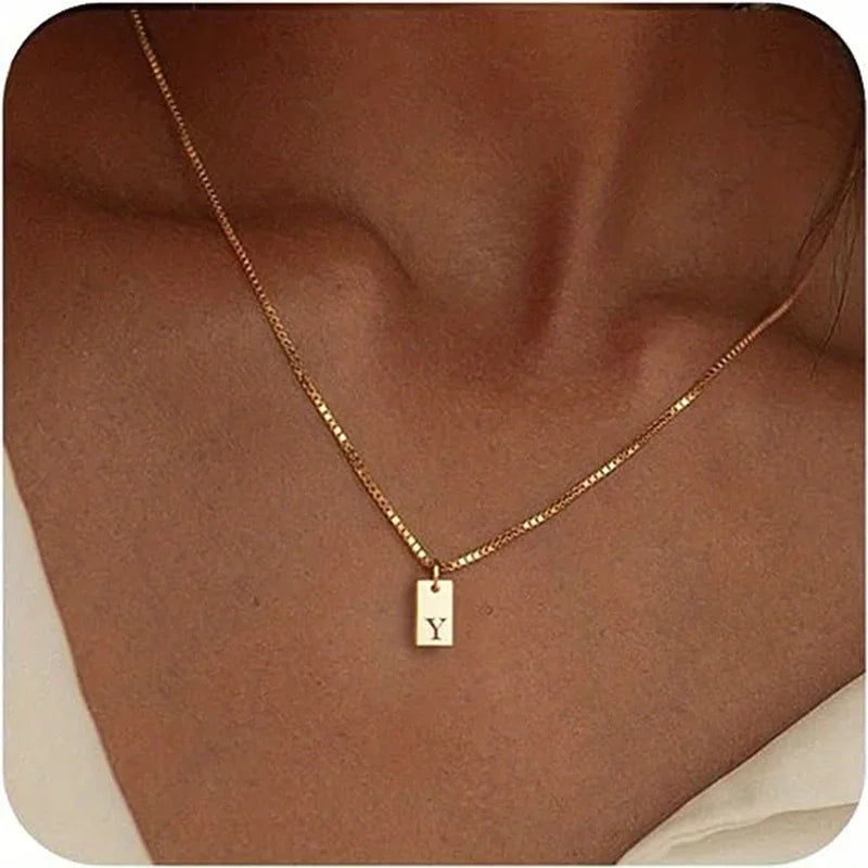Colar Pingente Letra Inicial Banhado a Ouro