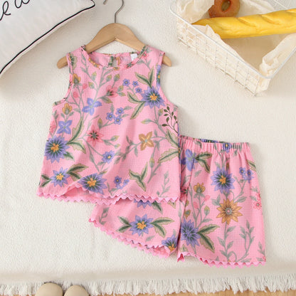 Conjunto Infantil Floral Menina Verão