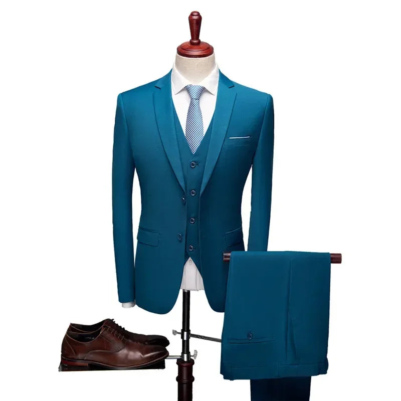 Conjunto Masculino 3 Peças — Blazer, Colete e Calça